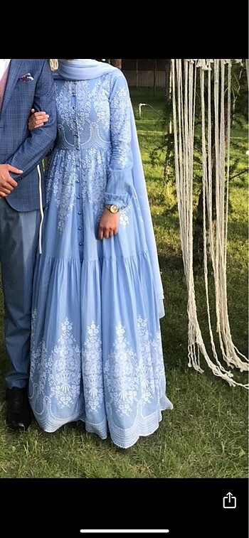 m Beden mavi Renk Muslime wear elbise