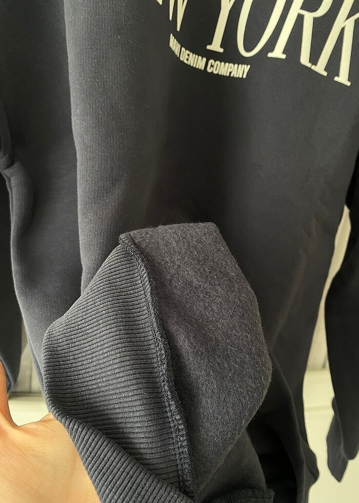 Mavi oversize sweatshirt - Görsel 4