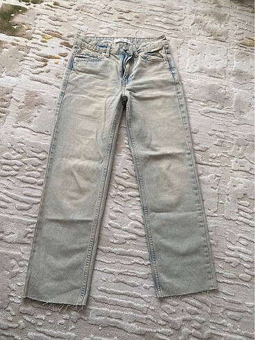 Mango açık renk orta bel straight jean
