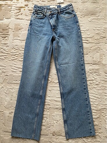 Zara yüksel bel straight fit jean