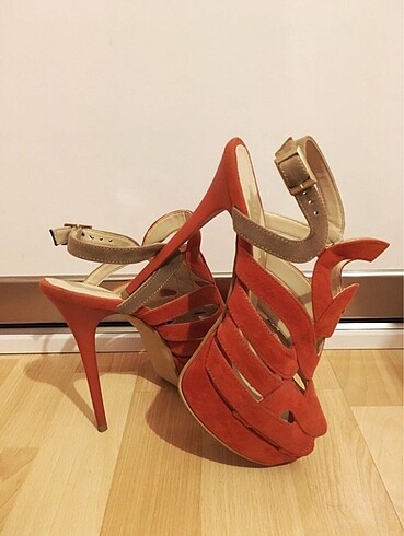 37 Beden turuncu Renk Shoe Tek İnce topuk 37 no