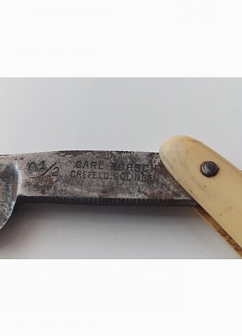 ANTİKA FULL İŞLEMELİ ÇELİK BIÇAKLI, FİL DİŞİ SAP ÜZERİNE GÜMÜŞ İ - Görsel 3