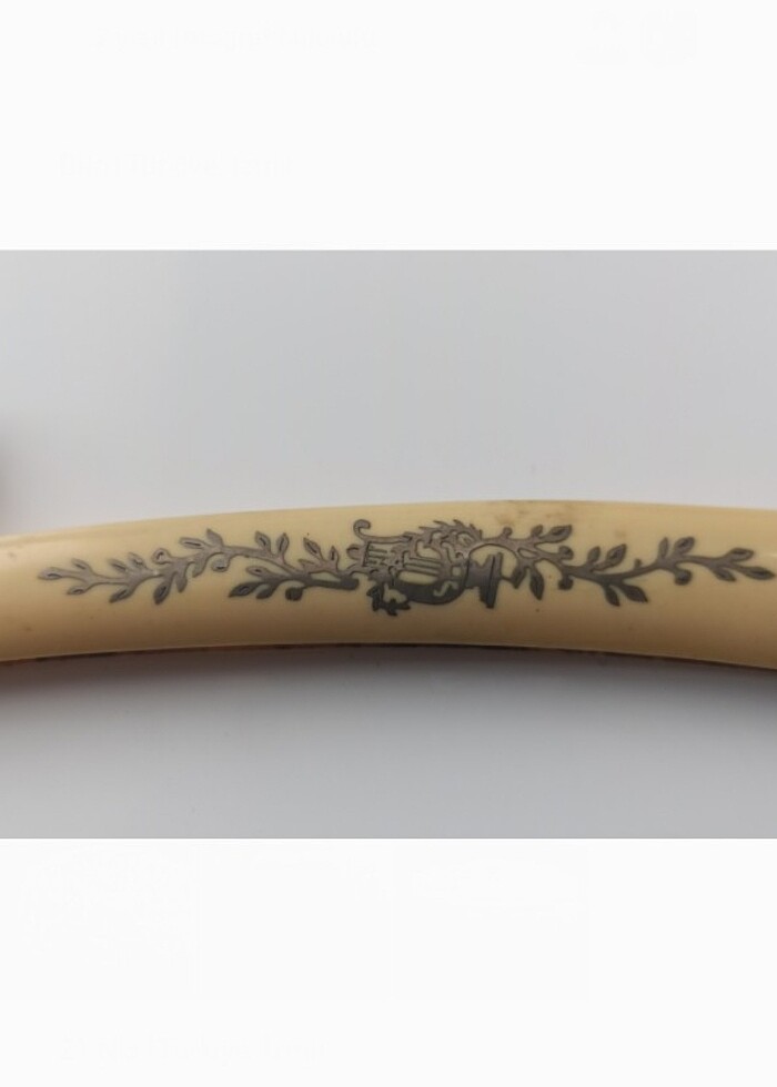 ANTİKA FULL İŞLEMELİ ÇELİK BIÇAKLI, FİL DİŞİ SAP ÜZERİNE GÜMÜŞ İ - Görsel 4