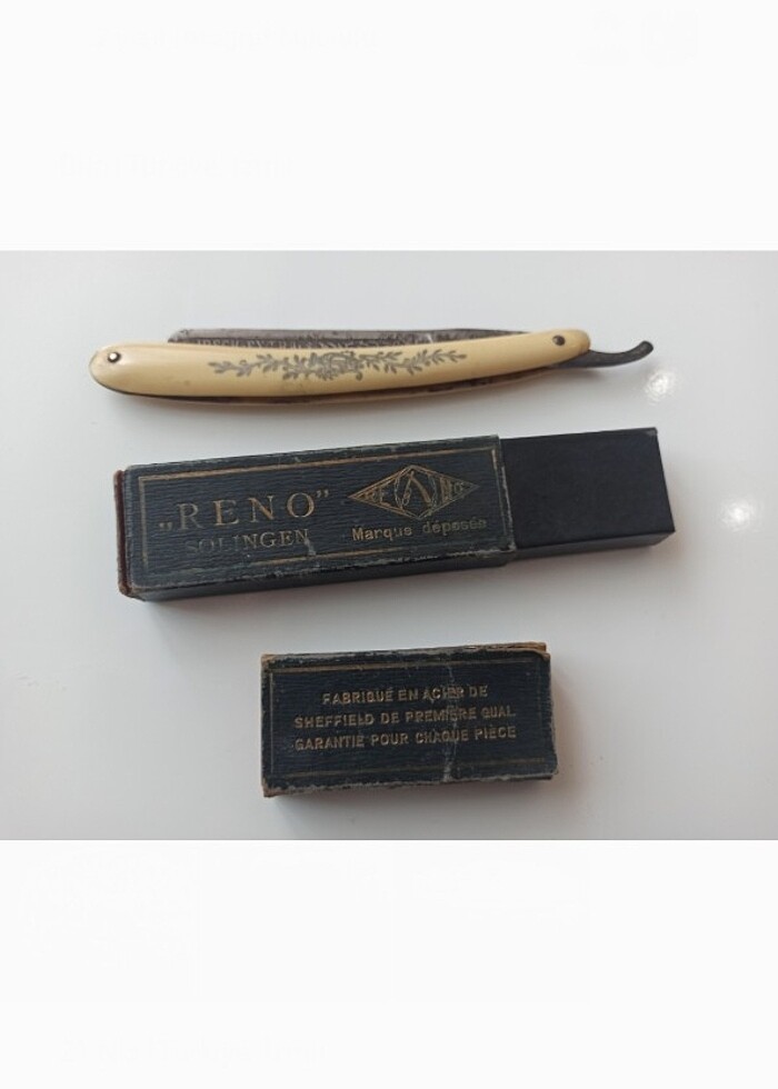 ANTİKA FULL İŞLEMELİ ÇELİK BIÇAKLI, FİL DİŞİ SAP ÜZERİNE GÜMÜŞ İ - Görsel 5