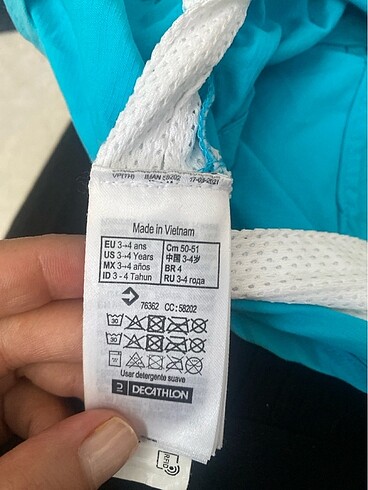 2-3 Yaş, 20 cm Beden mavi Renk Ense korumalı güneş şapkası 50+ UV