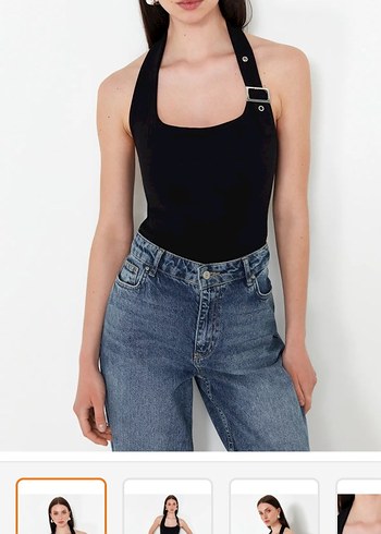 Trendyol & Milla Beyaz Siyah Crop