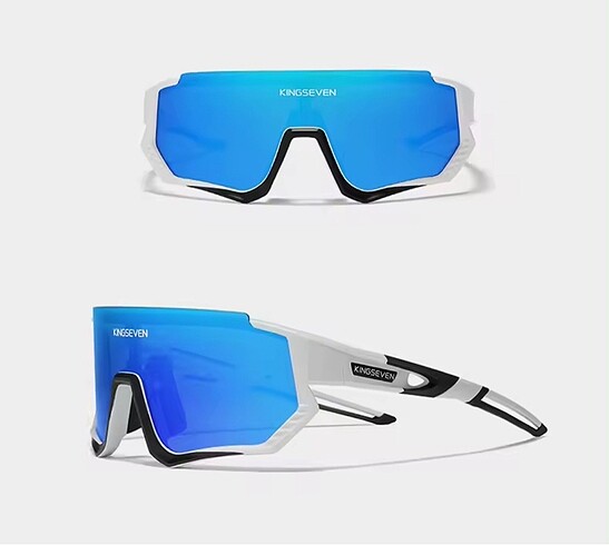 Kingseven White/blue 3 Lens Bisiklet Gözlüğü