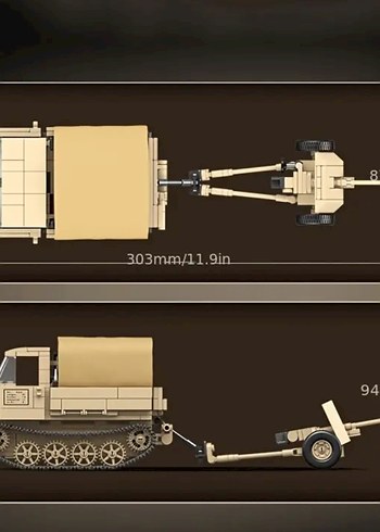 Lego 606 Parça Tractor Anti-Tank Gun - Görsel 4