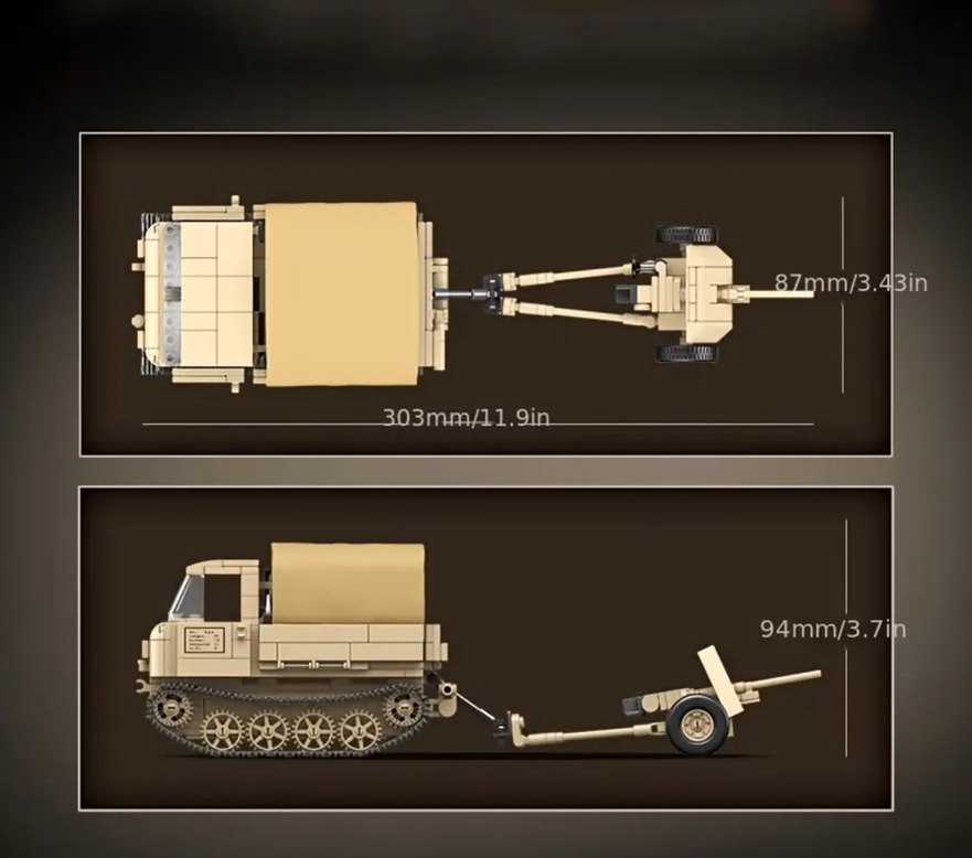Lego 606 Parça Tractor Anti-Tank Gun - Görsel 4