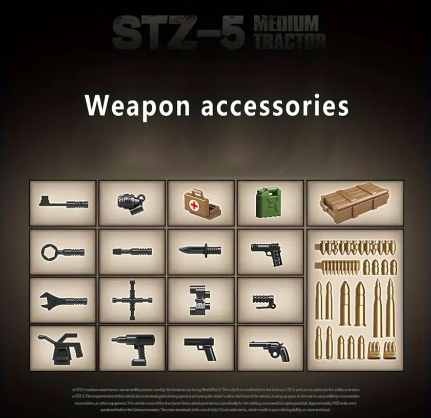 Lego 606 Parça Tractor Anti-Tank Gun - Görsel 5