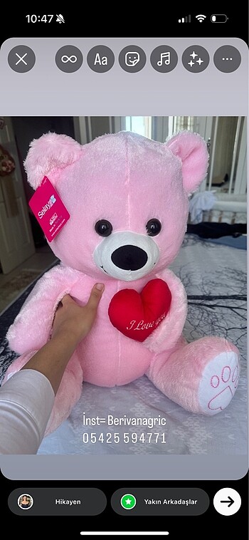 Peluş ayı o love you
