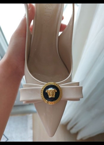 Bej Tokalı Stiletto Topuklu Kadın Ayakkabı - Görsel 2