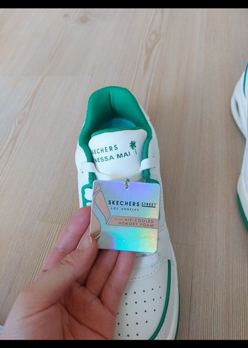 Skechers Beyaz Yeşil Platform Spor Ayakkabı - Görsel 2