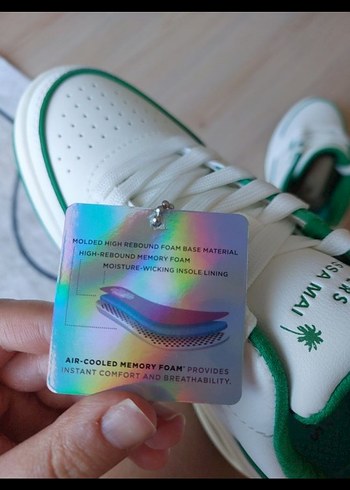 Skechers Beyaz Yeşil Platform Spor Ayakkabı - Görsel 6