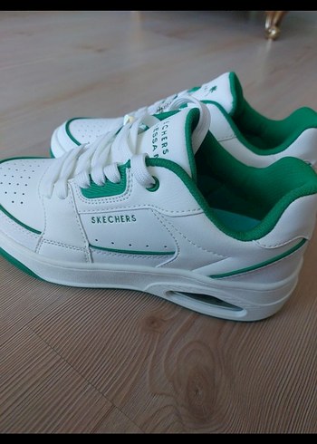 Skechers Beyaz Yeşil Platform Spor Ayakkabı - Görsel 5