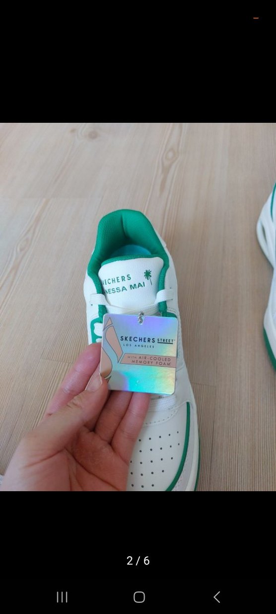 Skechers Beyaz Yeşil Platform Spor Ayakkabı - Görsel 2