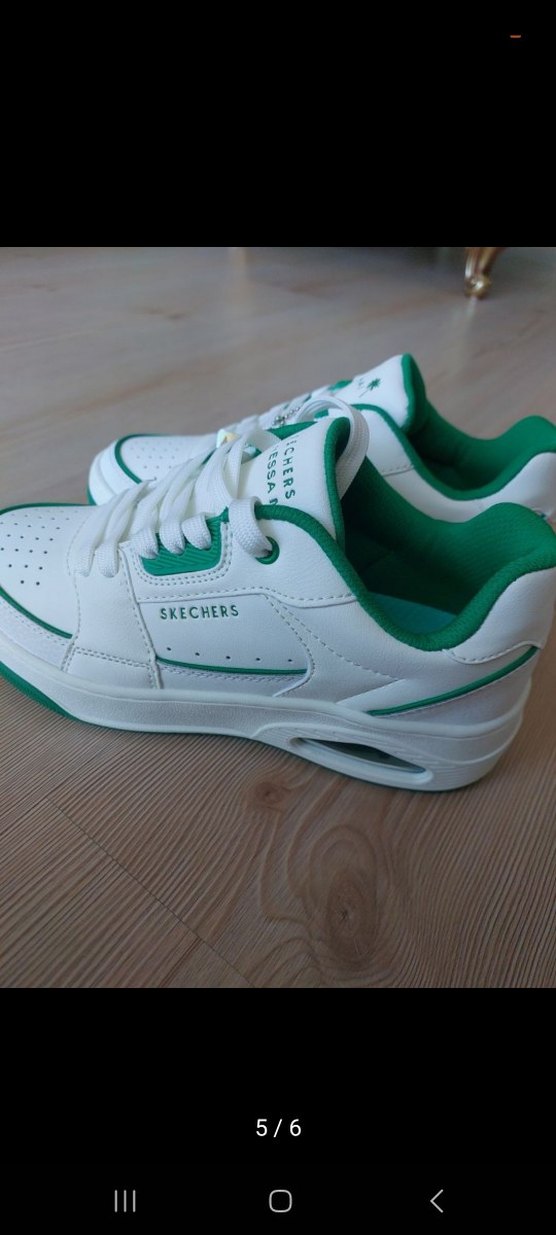 Skechers Beyaz Yeşil Platform Spor Ayakkabı - Görsel 5