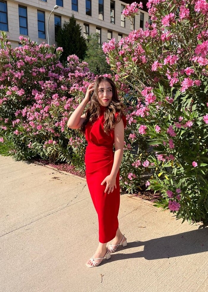 Kırmızı midi boy abiye - Görsel 2