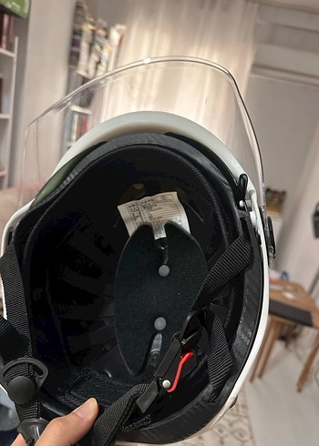 Renkli Baskılı Beyaz Biker Motosiklet Kaskı - Görsel 8