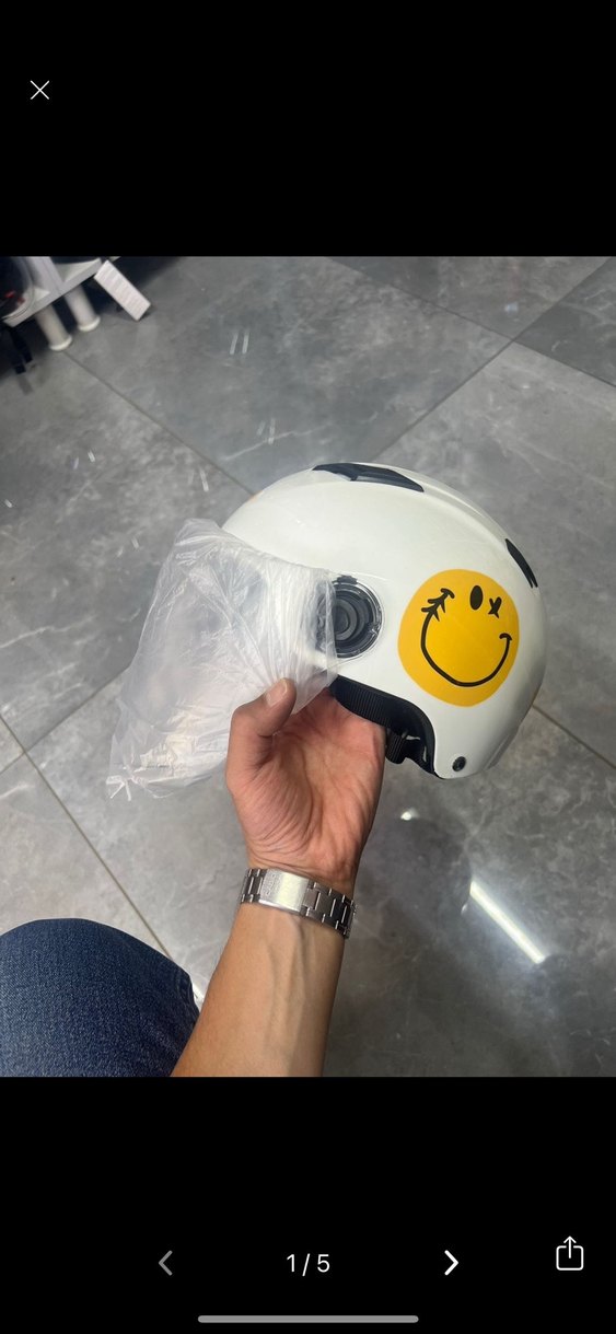 Renkli Baskılı Beyaz Biker Motosiklet Kaskı - Görsel 2