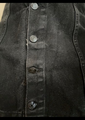 siyah denim kot etek - Görsel 4