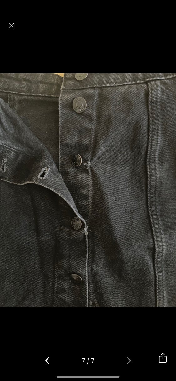 siyah denim kot etek - Görsel 5