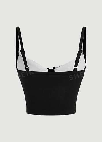 Sheinside siyah askılı crop 