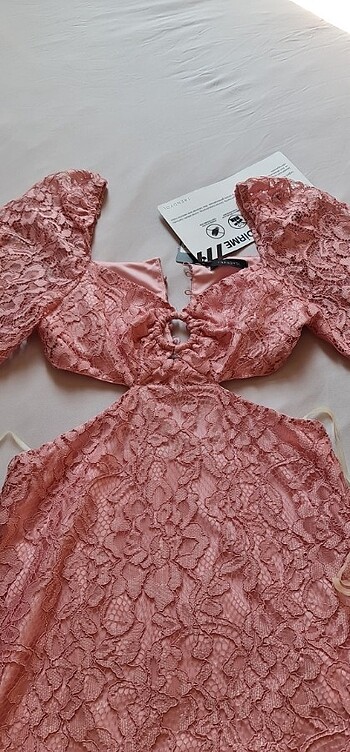 34 Beden Mini pembe elbise
