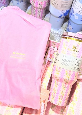 Pastel Pembe Çiçekli Stanley Termos - Görsel 4