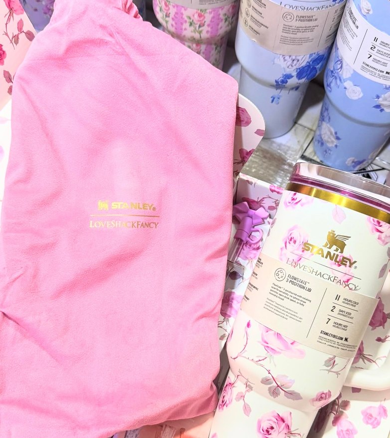 Pastel Pembe Çiçekli Stanley Termos - Görsel 2