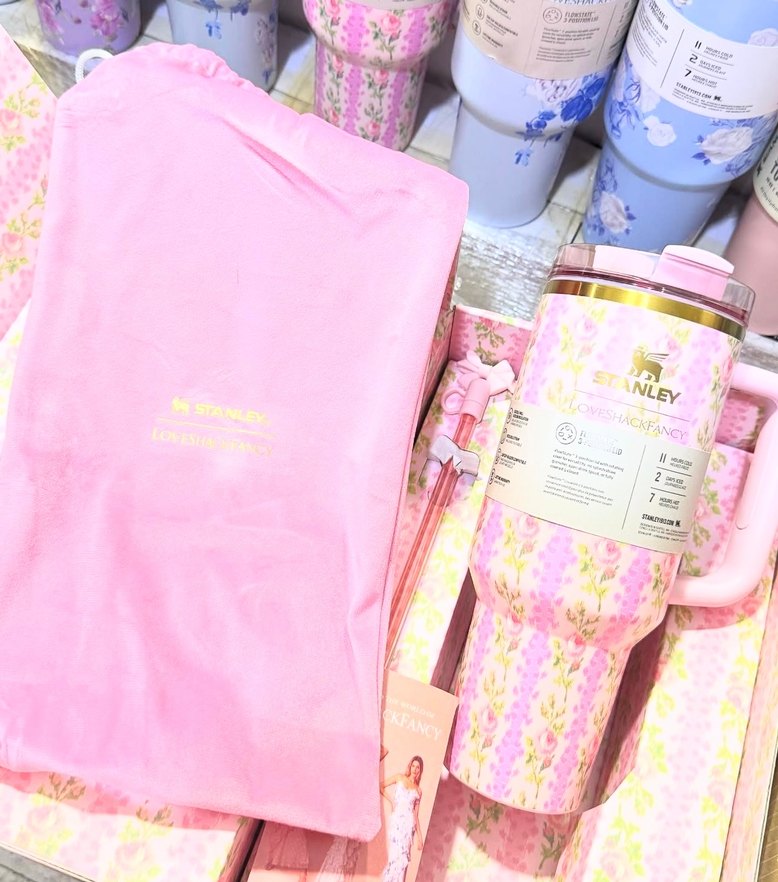 Pastel Pembe Çiçekli Stanley Termos - Görsel 4