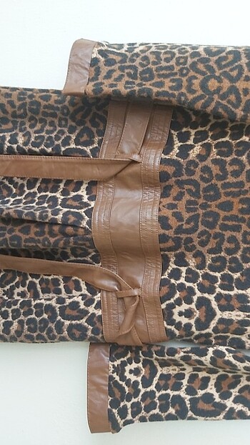 Leopar desenli kışlık elbise - Görsel 3