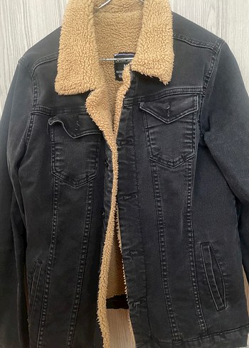 Diğer Düğmeli Gri Kadın Denim Ceket