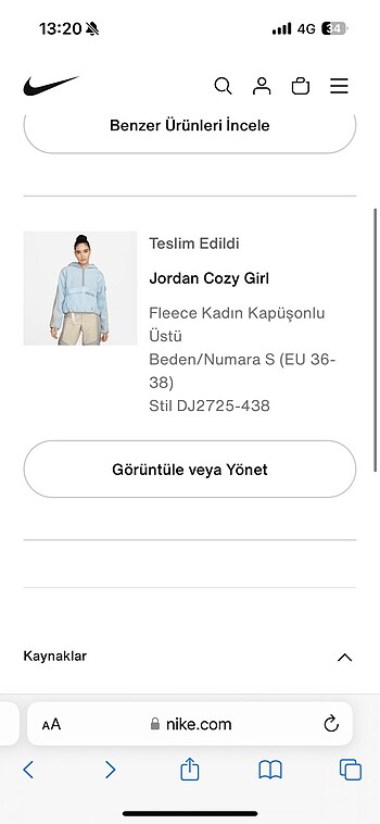 s Beden Nike hırka
