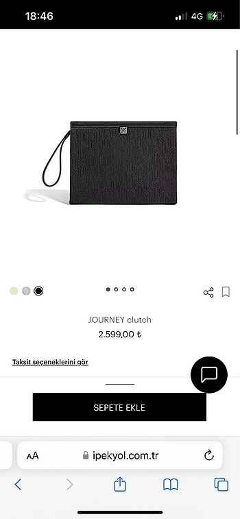 İpekyol journey clutch siyah monogram