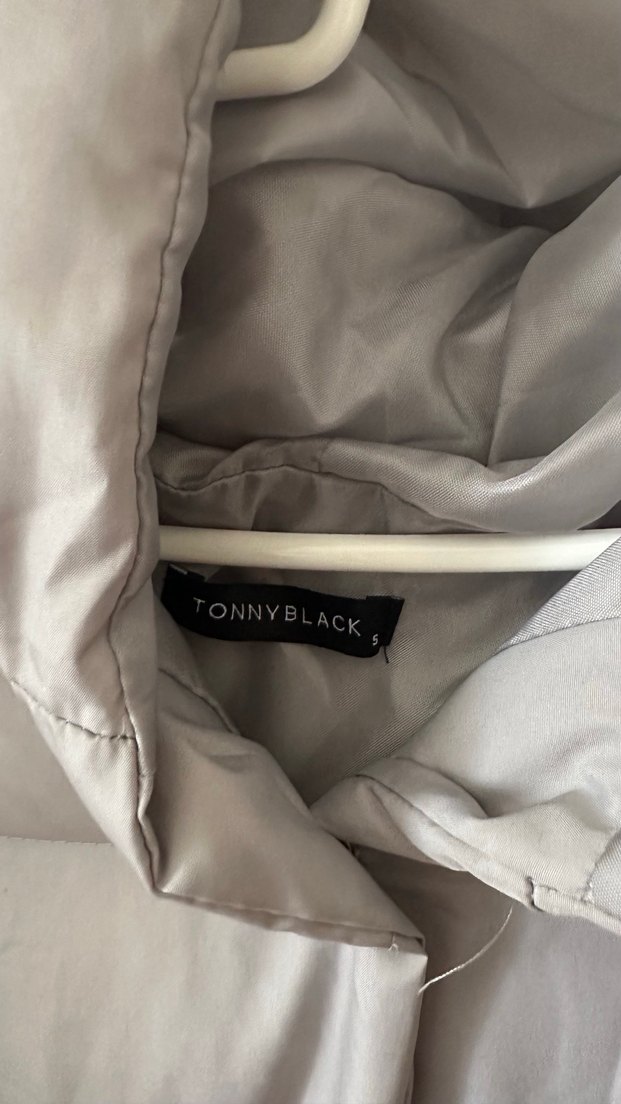 Düğmeli Gri Kadın Kışlık Mont - Görsel 3