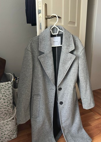 Bershka Gri Düğmeli kaban - Görsel 2