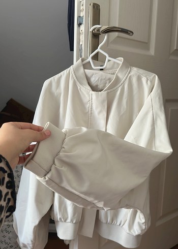 Beyaz Kadın Keten Gömlek Ceket - Görsel 4