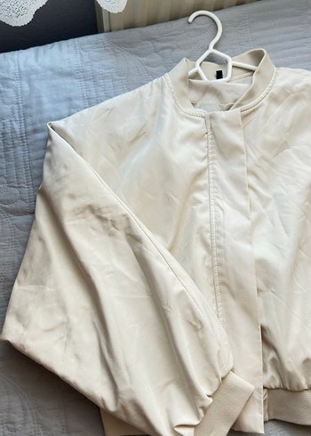 Beyaz Kadın Keten Gömlek Ceket - Görsel 3