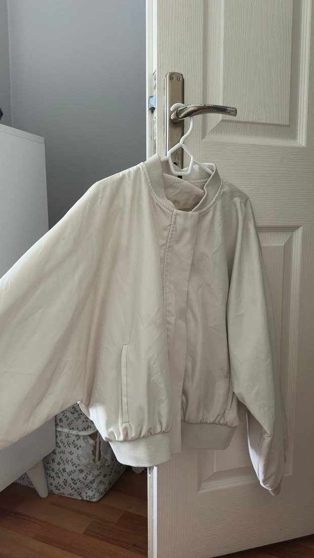 Beyaz Kadın Keten Gömlek Ceket - Görsel 2