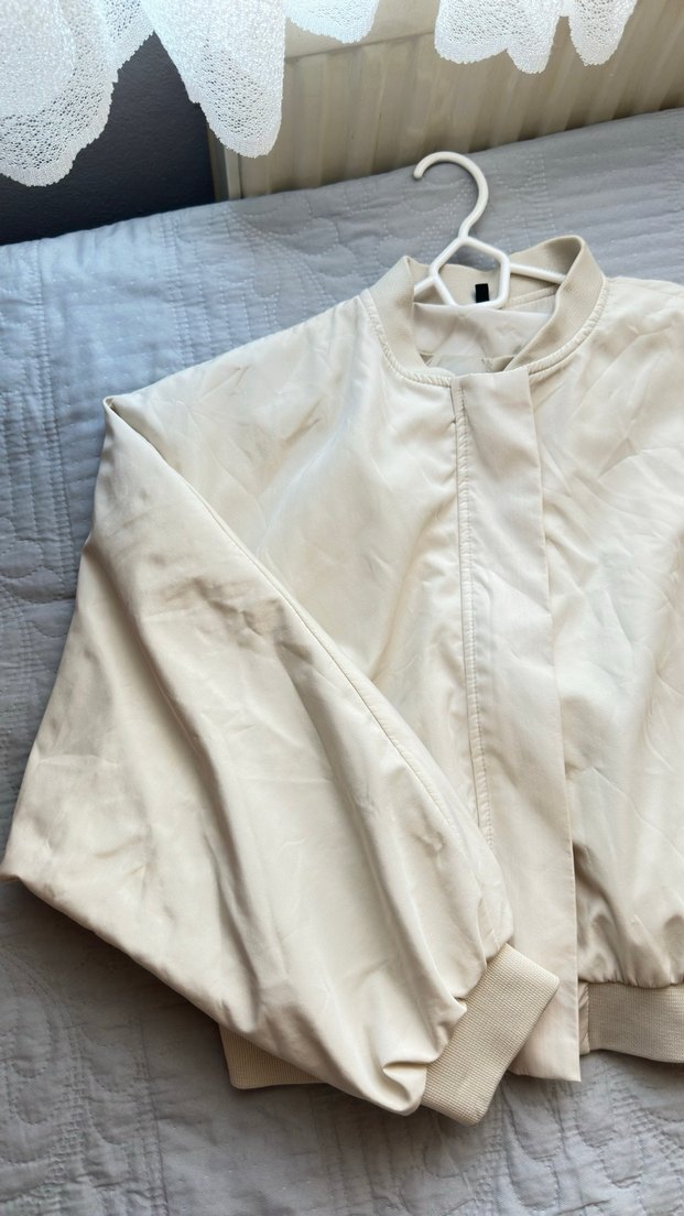 Beyaz Kadın Keten Gömlek Ceket - Görsel 3