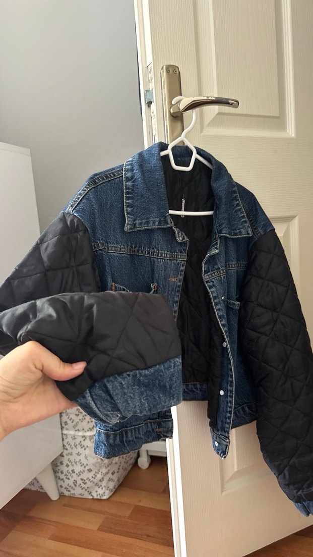 Kadın Mavi Oversize Denim Ceket - Görsel 2