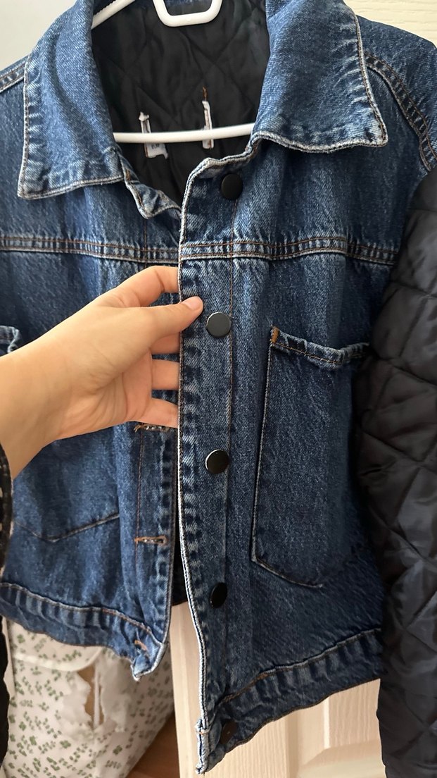 Kadın Mavi Oversize Denim Ceket - Görsel 3