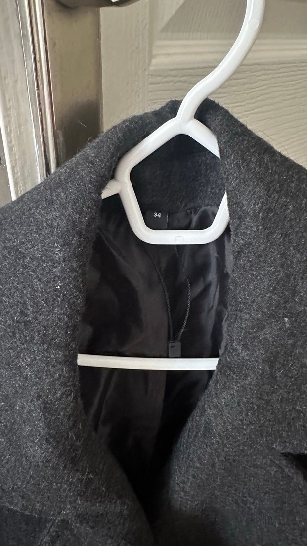 Antrasit gri uzun bayan kaban - Görsel 3