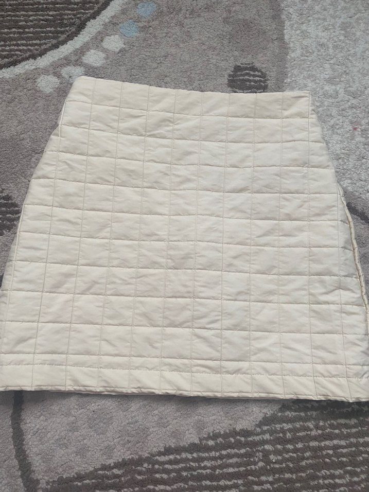 Gri Düz Desen Yumuşak Kabarmalı etek - Görsel 2