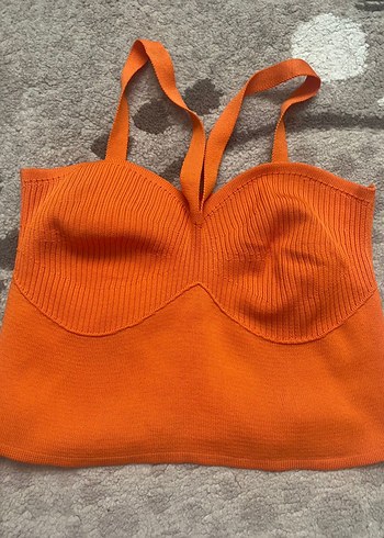 Turuncu, Askılı, İnce Kadın Atlet - Görsel 2