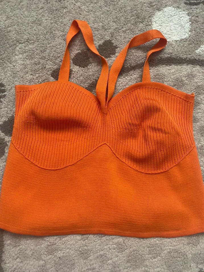 Turuncu, Askılı, İnce Kadın Atlet - Görsel 2