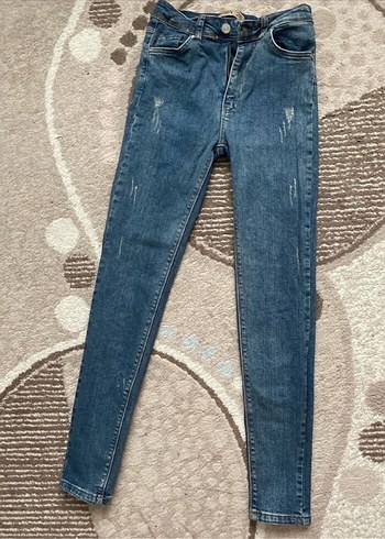 Kadın Mavi Regular Fit Denim Midi Jean - Görsel 2