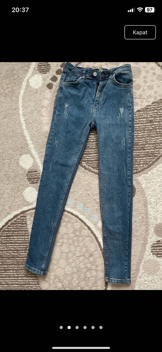 Kadın Mavi Regular Fit Denim Midi Jean - Görsel 2