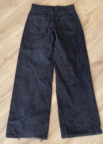 Diğer Gri Kadın Bol Kesim Midi Denim Pantolon